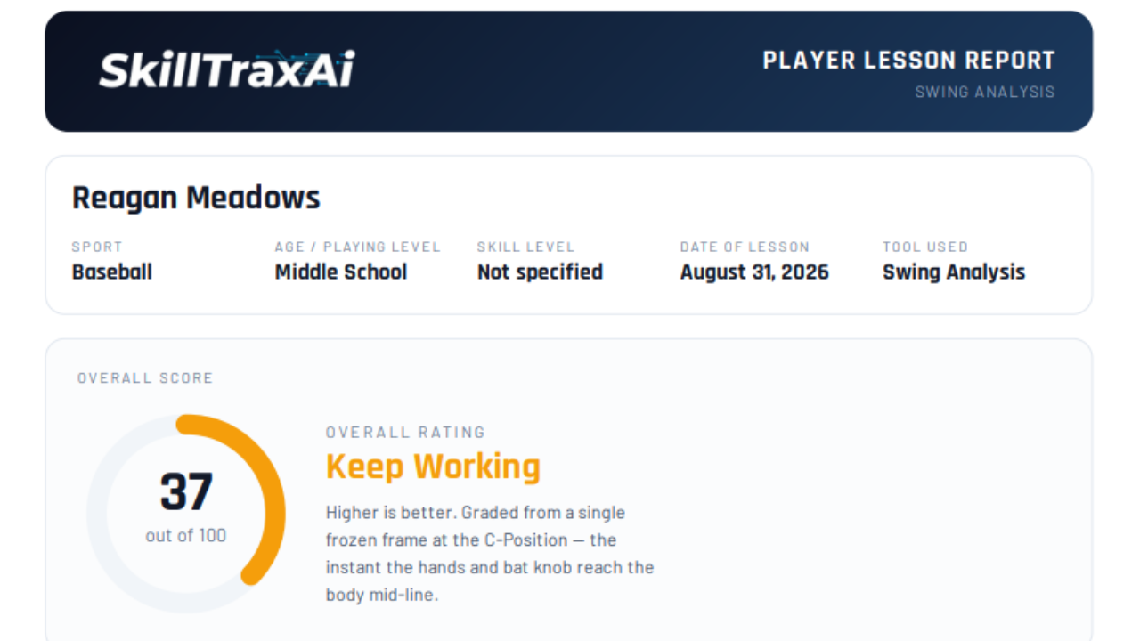 SkillTraxAI pro-level player skill report